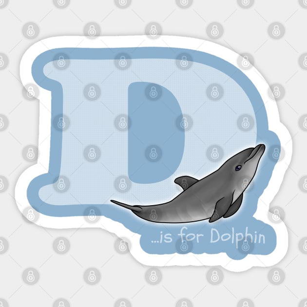 D is for Dolphin Sticker by Art by Aelia